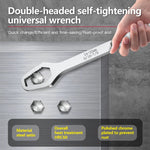 Double-headed self-tightening multifunctional wrench