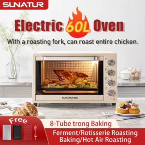 SUNATUR 2200w hot air circulation oven small commercial baking pizza toaster oven 60L Electric table oven household pastry oven