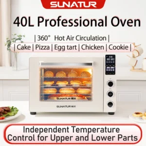SUNATUR Convection Table Oven 40L Electric pizza oven 1800w home oven hot four toaster baking pastry cake air circulation oven
