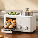 Four-in-one breakfast machine multi-function frying, baking, steaming and cooking oven household toaster sandwich to cultivate