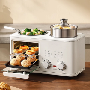 Four-in-one breakfast machine multi-function frying, baking, steaming and cooking oven household toaster sandwich to cultivate