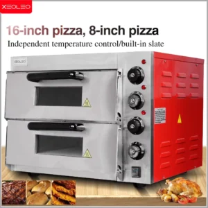 XEOLEO 16' Electric Pizza Oven 3000W Commercial Double Layer Widen Electric Oven Toaster Baker Oven Electric Oven With Stone