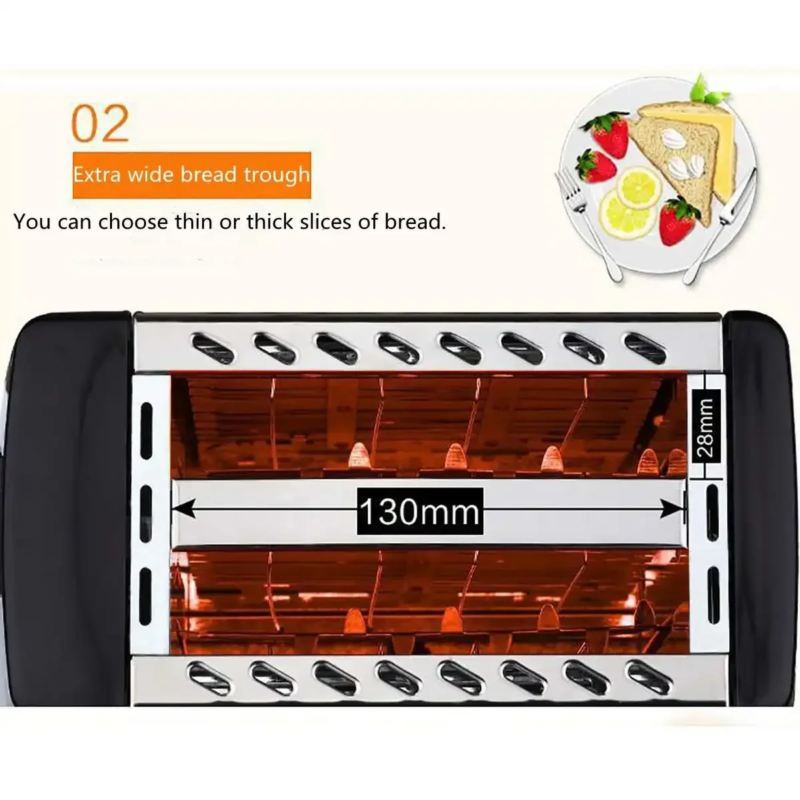 750W Toaster Bread Toasters oven baking kitchen appliances toast ...