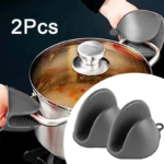 2pcs Oven Mitts Silicone Heat Resistant Pinch Mitts Anti Scalding Non Slip Gloves Clips Pot Holder Cooking Baking Oven Mitts