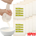 Fine Mesh Nut Milk Bag Reusable Drawstring Cotton Milk Juice Coffee Yogurt Mesh Strainer Kitchen Filter Net Cheesecloth Pouch