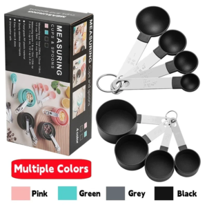 8Pcs/Sets Household Measuring Spoon , Measuring Cup Plastic Spoon Stainless Steel Handle Kitchen Measuring Cup Spoon Baking Tool
