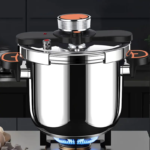 Orange Kitchen Pressure Cooker 4L/6L/8L Stainless Steel Explosion-proof Fast Cooking Pressure Pot Gas & Induction Compatible