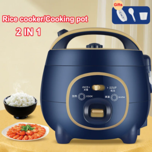 Small Rice Cooker 2 IN 1 1.8L Multi-function Stew Pot Household Non-stick Inner Pot Electric Cooking Pot with Steamer