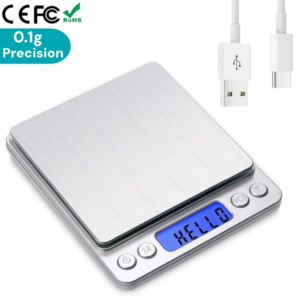 Portable Kitchen Digital Scale High Precision, Mini Kitchen Food Scale for Baking Coffee, LED Screen Gram Weight Scale