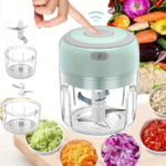 Portable USB Wireless Electric Mini Food Chopper & Processor, Stainless Steel Blade, One-Touch Operation, for Garlic Onion Veget