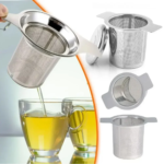 Loose Leaf Tea Infuser Stainless Steel Double Handle With Lid Fine Mesh Coffee Filter Hanging Cup Leak Proof Strainer‌