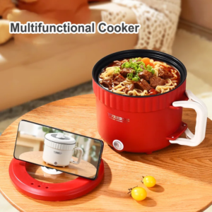 New 450W 220V Multifunctional Electric Cooker Small Portable Foldable Non-stick Rice Cooker for Home Use Steamer for Travel 1.5L