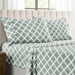 Lux Décor 4Pc Quatrefoil Sheet Set – Soft Microfiber, Wrinkle-Free, Luxurious Printed Bed Sheets