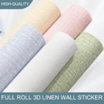 Linen 3D Foam Self-adhesive PVC 50cmX10m Solid Color Thickened Waterproof Background Wall Renovation Wallpaper Wall Stickers