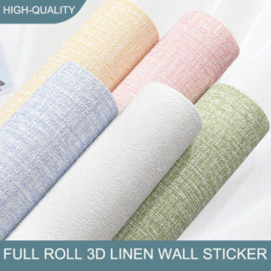 Linen 3D Foam Self-adhesive PVC 50cmX10m Solid Color Thickened Waterproof Background Wall Renovation Wallpaper Wall Stickers