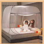 Grey Double Door New Mosquito Net, No Need for Installation or Support, room Decoration, Convenient for Outdoor Storage, Foldable