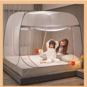 Grey Double Door New Mosquito Net, No Need for Installation or Support, room Decoration, Convenient for Outdoor Storage, Foldable