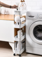 Shelf Movable Gap Storage Rack Kitchen Bathroom Slim Slide Organizer Shelf Living room