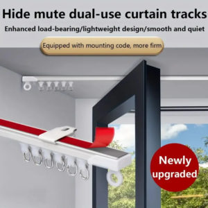 Self Adhesive Or Perforated Dual-purpose Curtain Track Ceiling Or Wall Mount Nano Silent Curtain Slide Rod For Curtains