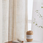 Cotton Linen White Tulle Window Sheer Curtains for Living Room Bedroom Dining Rustic Feeling Semi