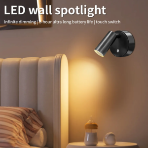 Magnetic Base USB Rechargeable LED Cordless Wall Light Touch Switch Black White Gold Silvery Dimmable Bedside Lamp For Reading