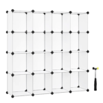 SONGMICS Cube Storage Organizer, Set of 16 Plastic Cubes, Book Shelf, Closet Organizers and Storage, Room Organization, Bedroom