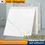 Thickened Self-adhesive Decor Wall Sticker 10/30/50PCS Marble Tile Floor Sticker PVC Waterproof Toilet Kitchen Home Floor