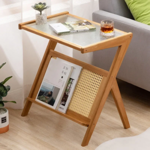 Light luxury high-end household glass small coffee table, simple and stylish side table