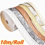 Roll 3D Wall Trim Line Skirting Border 10m Self Adhesive Waterproof Baseboard Wallpaper Wall Sticker For Room Home Decoration