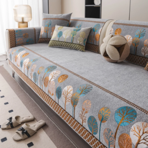 Boho Full Moon Tree Jacquard Chenille Sofa Cover for Living Room Couch Seat Cover Furniture Decor Protector Anti-Slip Sofa Towel
