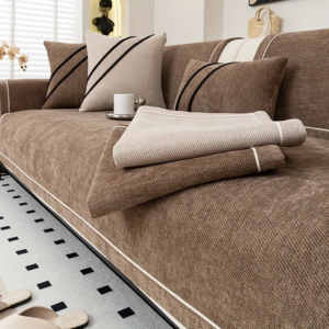 Heavy Non-Slip Sofa Protector Classic Luxurious Chenille Sofa Cover with Decorative Stitching - Thick, Sofa Towel