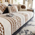 Nordic Winter Plush Sofa Seat Cover Soft Christmas Sofa Towel Mat Non-slip Pets Kids Corner Couch Slipcovers