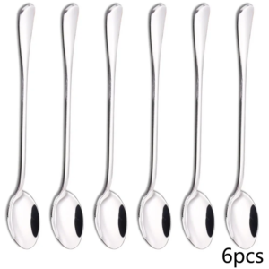 Long-handled spoon, thickened stainless steel coffee spoon, pointed stirring spoon, round-tipped spoon, ice spoon