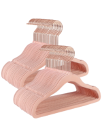 SONGMICS Baby Hangers 50 Pack, Kids Hangers for Closet, 11.8 x 8.1 Inches, Rose Gold 360° Swivel Hooks