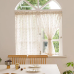 Lace Rainbow Ball Linen Curtain Suitable for Living Room Bedroom Kitchen Windows