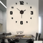 Creative Frameless DIY 3D Wall Hanging Clock Wall Stickers Home Mute Digital Clock Living Room Office Wall Decoration
