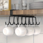 Home Simple Kitchen Double Row Hook, Hanging Traceless Iron Cup Hook, Hanging Rack for Kitchen Bathroom Bedroom