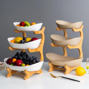 Fruit Plate Home Living Room 3 Layer Plastic Snack Dish Creative Modern Dried Fruit Basket Candy Dish Cake Stand Salad Bowl