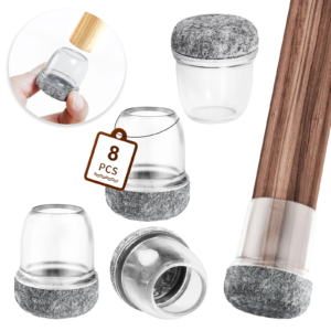 Chair Leg TPE Protectors Foot Cover 8PCS Diagonal with Thick Wrap Felt Pads Silicone Furniture Table Feet For Hardwood Floors