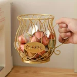 Large Capacity Coffee Pod Storage Basket - Keep Your K-Cups and Creamer Capsules Neatly Organized and Accessible