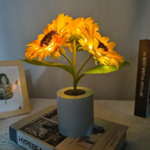 Night Light Rechargeable Sunflower Lights 3 LED Interior Lighting Bedroom Bedside Desktop Decoration Table Lamp Night Lamps