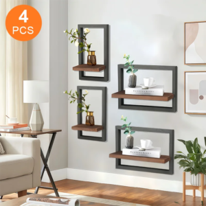 4pcs floating shelves for wall, 15.78/8.18in long, wall shelves, wall, household, classroom, office, room decor aesthetic,