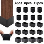 Square Silicone Chair Leg Caps Non-slips Table Foot Dust Cover Socks Floor Protector Pads Pipe Plugs Furniture Leveling Feet