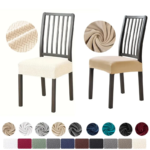 Velvet Chair Seat Cover Stretch Removable Chair Slipcover Upholstered Dining Room Seat Protector Cushion Cover