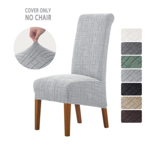 Dining Chair Covers High Back Stretch Chair Slipcovers Jacquard Chair Seat Cover for Wedding Banquet Party