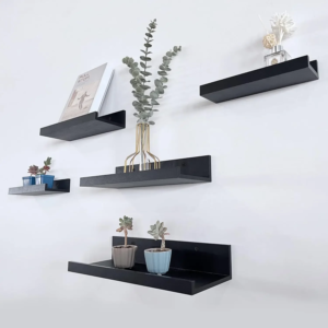 Black Floating Shelves Set of 5