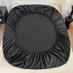 Fitted Sheet Set, Silky Lyocell Bamboo Fiber, Solid Color Smooth Mattress Cover With Elastic Bands For 1.2/1.5/1.8m Bed