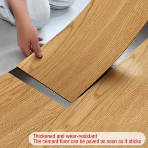 PVC Floor Stickers Self-adhesive Stickers 10Pcs 40x15cm Waterproof Thickened Wood Grain Floor Stickers Stickers Living Room