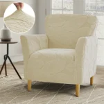 Nordic Leaves Jacquard Club Chair Slipcover Thick Tub Armchair Cover All-inclusive Single Sofa Covers Bar Counter Home Banquet