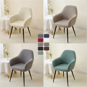 High Arm Chair Cover Elastic Dining Chair Seat Covers Stretch Kitchen Armchair Slipcover Household